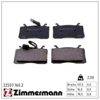 Jeu de 4 plaquettes de frein avant ZIMMERMANN OEM 77367677