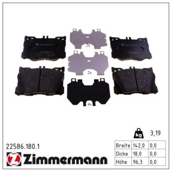 Jeu de 4 plaquettes de frein avant ZIMMERMANN OEM 0004209000