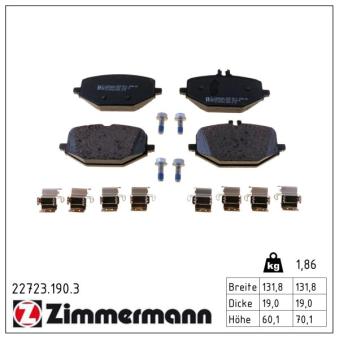 Jeu de 4 plaquettes de frein arrière ZIMMERMANN OEM 0004204002 Jeu de 4 plaquettes de frein arrière ZIMMERMANN OEM 0004204002