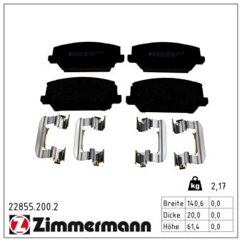Jeu de 4 plaquettes de frein avant ZIMMERMANN OEM 58101G8A30