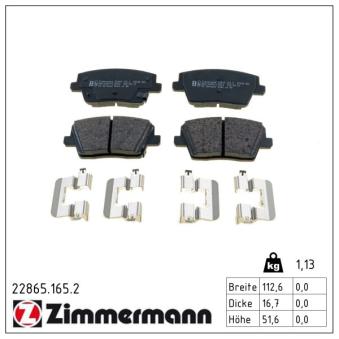 Jeu de 4 plaquettes de frein arrière ZIMMERMANN OEM 58302S0A30