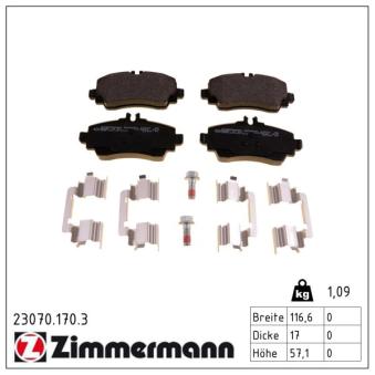 Jeu de 4 plaquettes de frein avant ZIMMERMANN OEM A1684201320