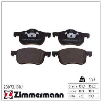 Jeu de 4 plaquettes de frein avant ZIMMERMANN OEM 30648385 Jeu de 4 plaquettes de frein avant ZIMMERMANN OEM 30648385