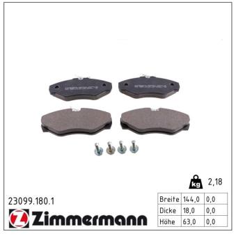 Jeu de 4 plaquettes de frein avant ZIMMERMANN OEM 9199257