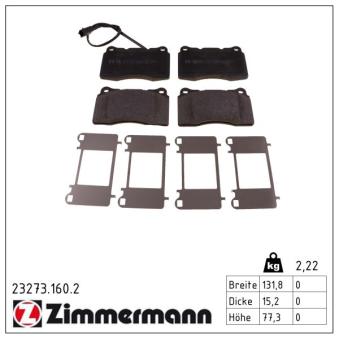 Jeu de 4 plaquettes de frein avant ZIMMERMANN OEM 77363336