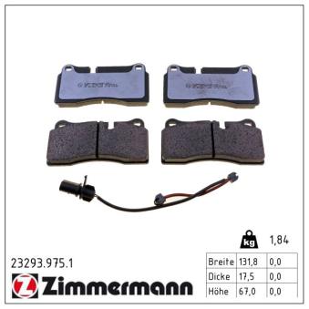 Jeu de 4 plaquettes de frein arrière ZIMMERMANN OEM 420698451C