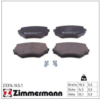 Jeu de 4 plaquettes de frein avant ZIMMERMANN OEM 5520065D11