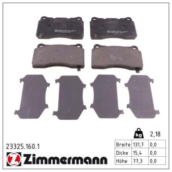 Jeu de 4 plaquettes de frein avant ZIMMERMANN OEM 13411116