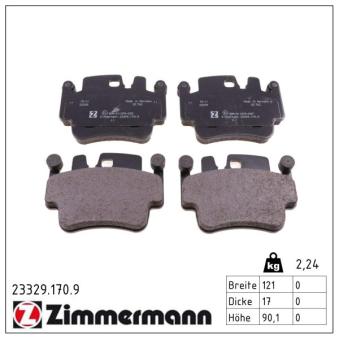 Jeu de 4 plaquettes de frein avant ZIMMERMANN OEM 99635294902 Jeu de 4 plaquettes de frein avant ZIMMERMANN OEM 99635294902