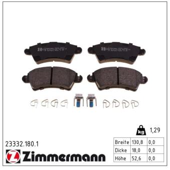 Jeu de 4 plaquettes de frein avant ZIMMERMANN OEM 425152 Jeu de 4 plaquettes de frein avant ZIMMERMANN OEM 425152