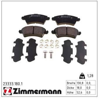 Jeu de 4 plaquettes de frein avant ZIMMERMANN OEM 425229 Jeu de 4 plaquettes de frein avant ZIMMERMANN OEM 425229