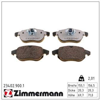 Jeu de 4 plaquettes de frein avant ZIMMERMANN OEM 1605098