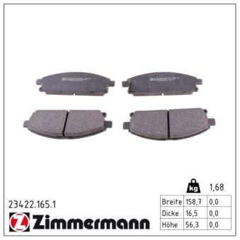 Jeu de 4 plaquettes de frein avant ZIMMERMANN OEM 410608H386