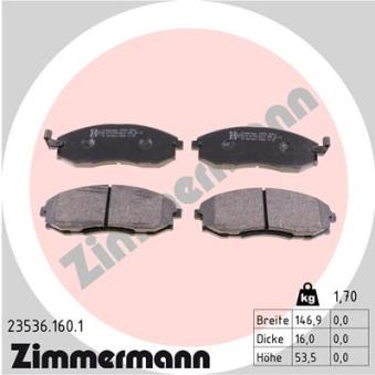Jeu de 4 plaquettes de frein avant ZIMMERMANN OEM 581014AA10