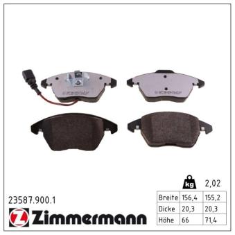 Jeu de 4 plaquettes de frein avant ZIMMERMANN 23587.900.1 pour INFINITI FX 2.0 TDI - 110cv