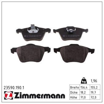 Jeu de 4 plaquettes de frein avant ZIMMERMANN OEM 30793265