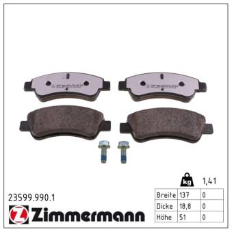 Jeu de 4 plaquettes de frein avant ZIMMERMANN OEM 425276 Jeu de 4 plaquettes de frein avant ZIMMERMANN OEM 425276