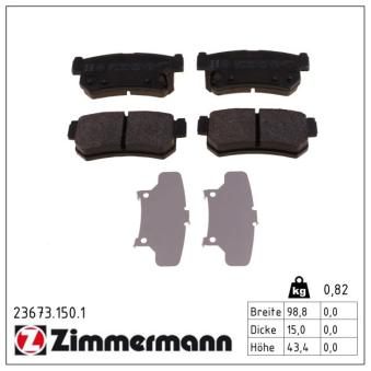 Jeu de 4 plaquettes de frein arrière ZIMMERMANN OEM 48413090A0