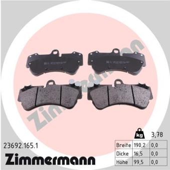 Jeu de 4 plaquettes de frein avant ZIMMERMANN OEM 95535193904