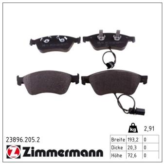 Jeu de 4 plaquettes de frein avant ZIMMERMANN OEM 4E0698151
