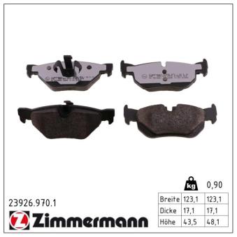 Jeu de 4 plaquettes de frein arrière ZIMMERMANN OEM 34216767148