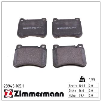 Jeu de 4 plaquettes de frein avant ZIMMERMANN OEM A0044205120