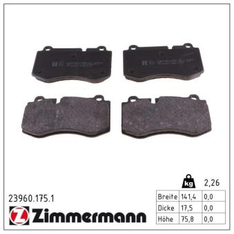 Jeu de 4 plaquettes de frein avant ZIMMERMANN OEM 0054207820