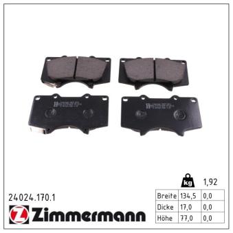 Jeu de 4 plaquettes de frein avant ZIMMERMANN OEM 04465YZZDB