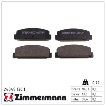 Jeu de 4 plaquettes de frein arrière ZIMMERMANN OEM GGYB2643Z