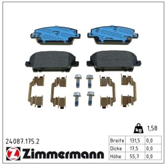 Jeu de 4 plaquettes de frein avant ZIMMERMANN OEM 45022SMGE01