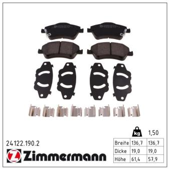 Jeu de 4 plaquettes de frein avant ZIMMERMANN OEM 0446502170