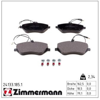 Jeu de 4 plaquettes de frein avant ZIMMERMANN OEM 425336