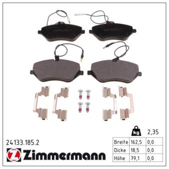 Jeu de 4 plaquettes de frein avant ZIMMERMANN OEM 1611334980