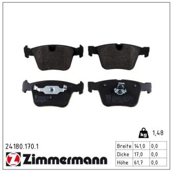 Jeu de 4 plaquettes de frein arrière ZIMMERMANN OEM A1644201020