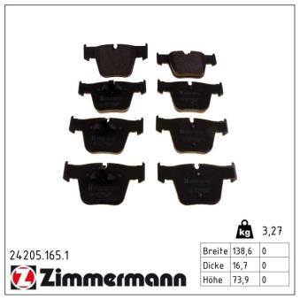 Jeu de 4 plaquettes de frein avant ZIMMERMANN [24205.165.1]