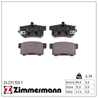 Jeu de 4 plaquettes de frein arrière ZIMMERMANN OEM 43022T0TH00