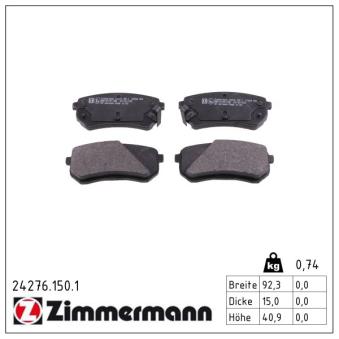 Jeu de 4 plaquettes de frein arrière ZIMMERMANN OEM 5830207A10