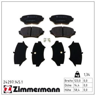 Jeu de 4 plaquettes de frein avant ZIMMERMANN OEM N77Y3328ZB