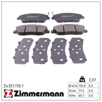 Jeu de 4 plaquettes de frein avant ZIMMERMANN OEM 48130341A0