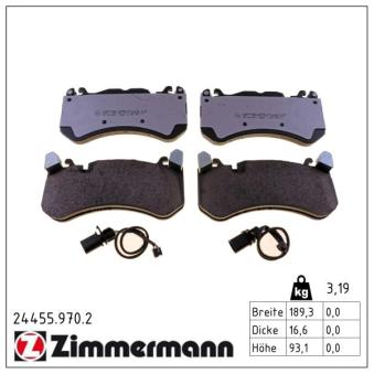 Jeu de 4 plaquettes de frein avant ZIMMERMANN OEM 4F0698151G
