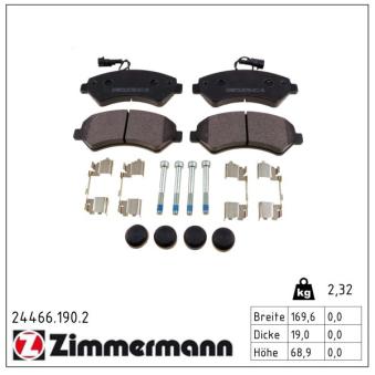 Jeu de 4 plaquettes de frein avant ZIMMERMANN OEM 425376