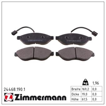 Jeu de 4 plaquettes de frein avant ZIMMERMANN OEM 77366017 Jeu de 4 plaquettes de frein avant ZIMMERMANN OEM 77366017