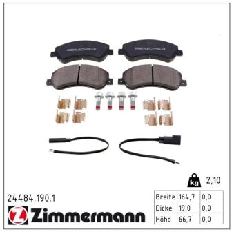 Jeu de 4 plaquettes de frein avant ZIMMERMANN OEM 1433952