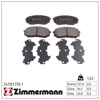 Jeu de 4 plaquettes de frein avant ZIMMERMANN OEM 581013RA00