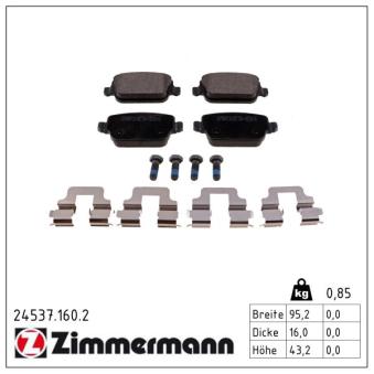 Jeu de 4 plaquettes de frein arrière ZIMMERMANN OEM ME6G9J2M008GA Jeu de 4 plaquettes de frein arrière ZIMMERMANN OEM ME6G9J2M008GA