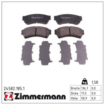 Jeu de 4 plaquettes de frein avant ZIMMERMANN OEM GSYD3328Z