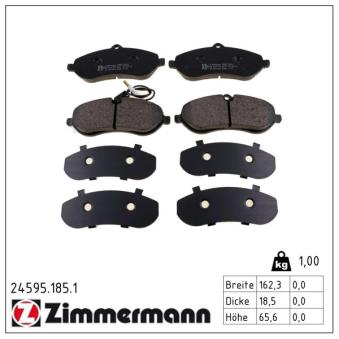 Jeu de 4 plaquettes de frein avant ZIMMERMANN OEM 9467548987