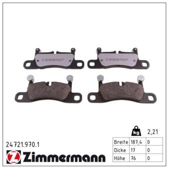 Jeu de 4 plaquettes de frein arrière ZIMMERMANN OEM JZW698451R