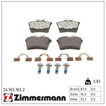 Jeu de 4 plaquettes de frein arrière ZIMMERMANN OEM 425414