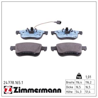 Jeu de 4 plaquettes de frein avant ZIMMERMANN OEM 0446574020